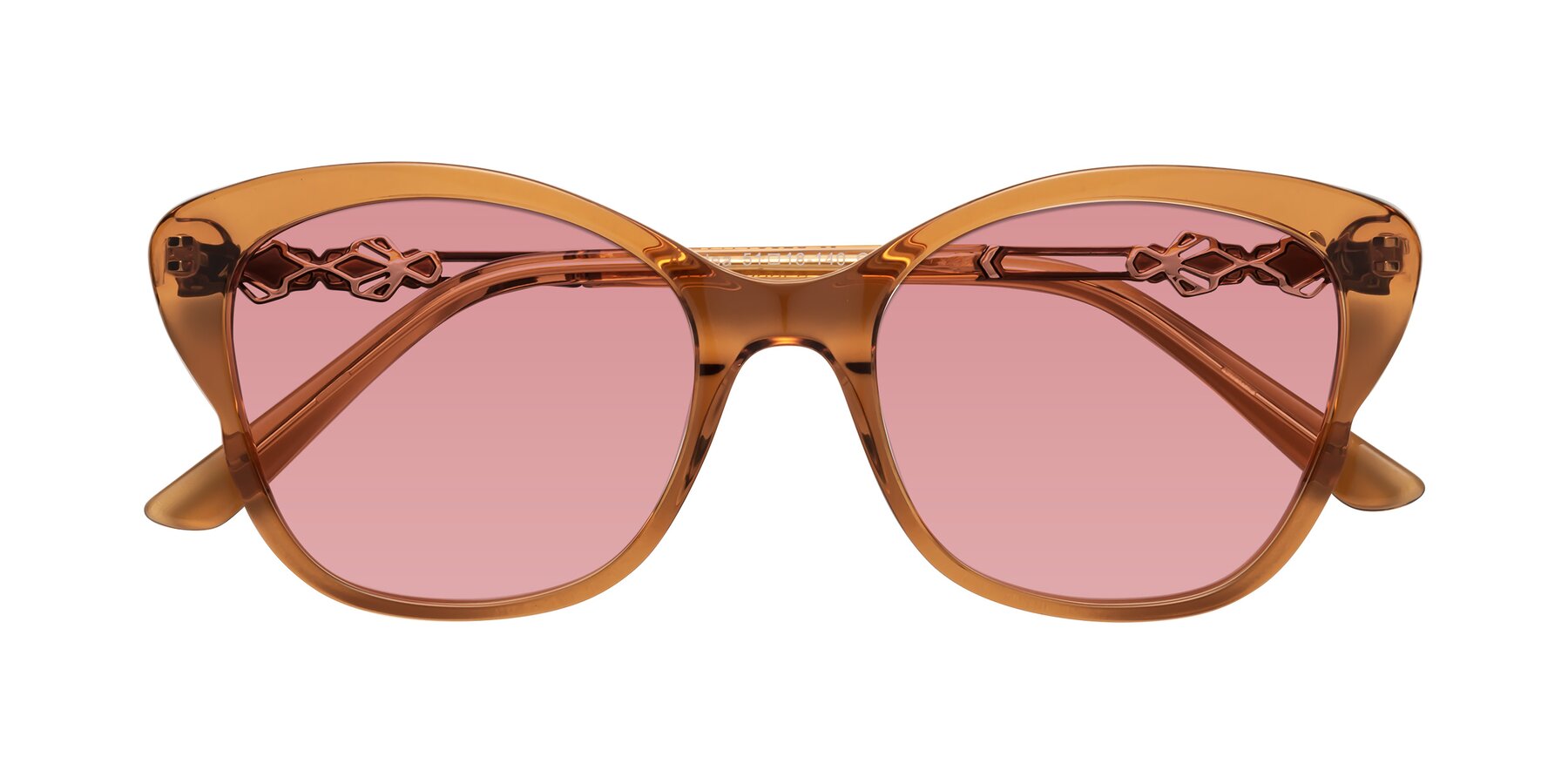 Folded Front of Azalea in Maple Syrup with Medium Garnet Tinted Lenses