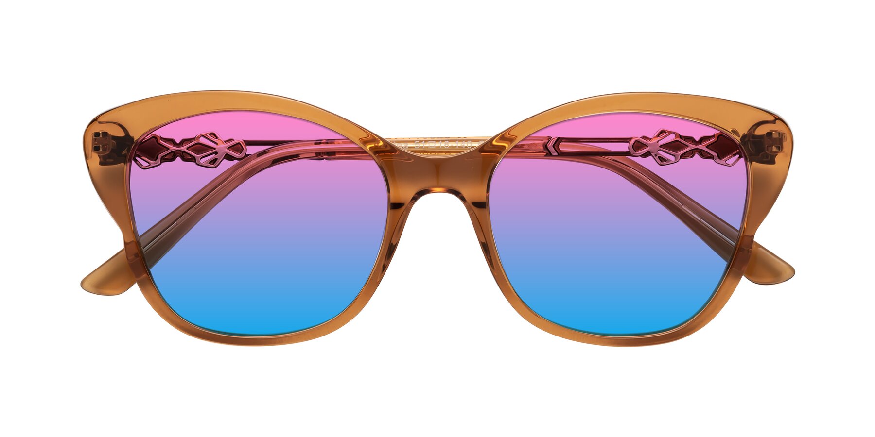 Folded Front of Azalea in Maple Syrup with Pink / Blue Gradient Lenses