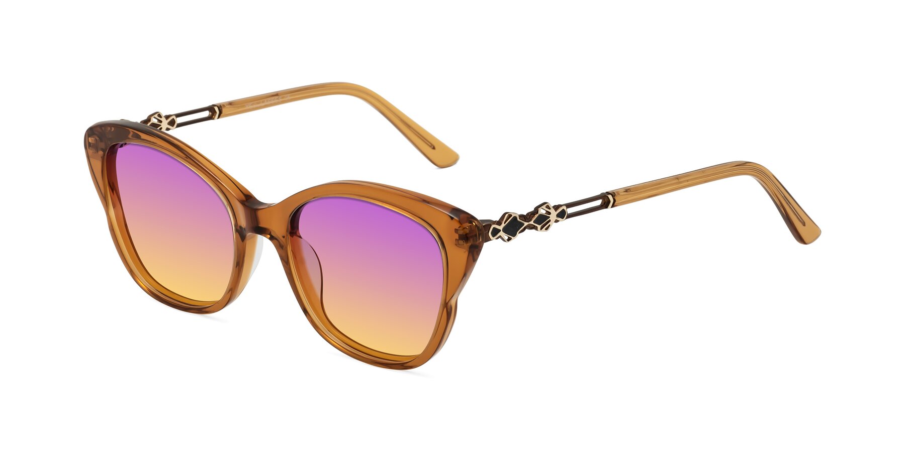 Angle of Azalea in Maple Syrup with Purple / Yellow Gradient Lenses