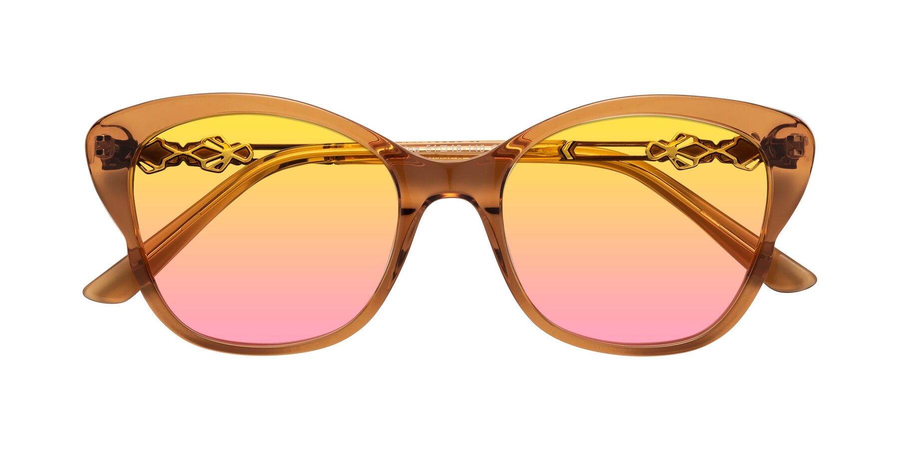 Folded Front of Azalea in Maple Syrup with Yellow / Pink Gradient Lenses