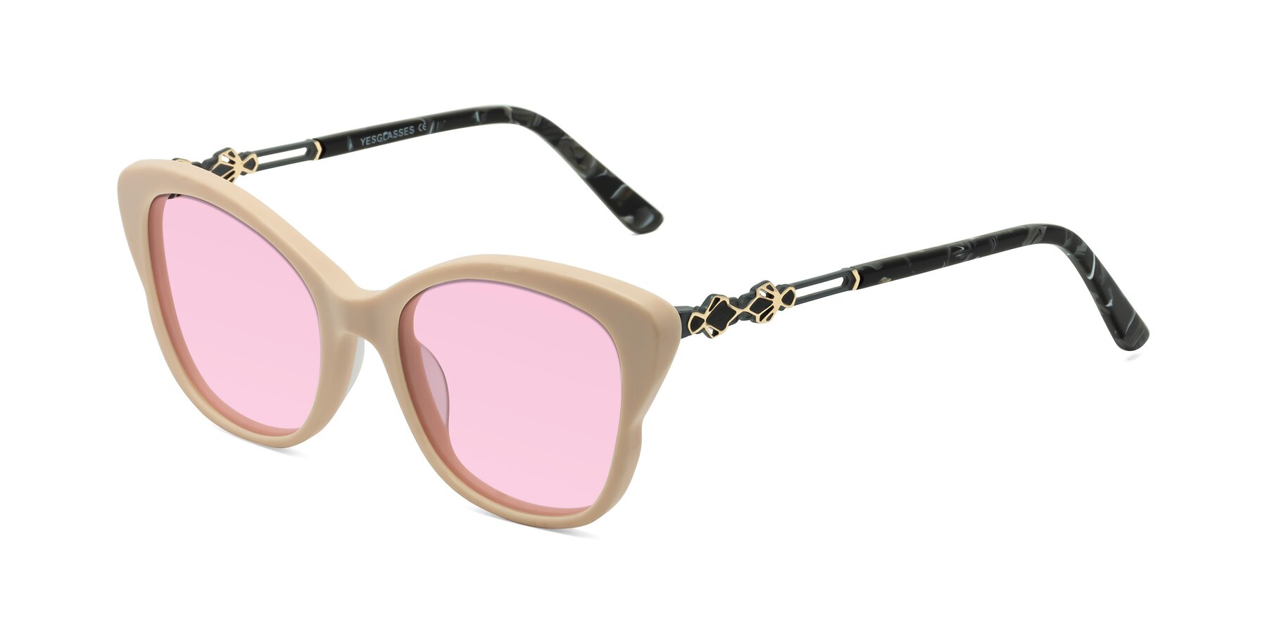 Angle of Azalea in Ivory pink with Light Pink Tinted Lenses