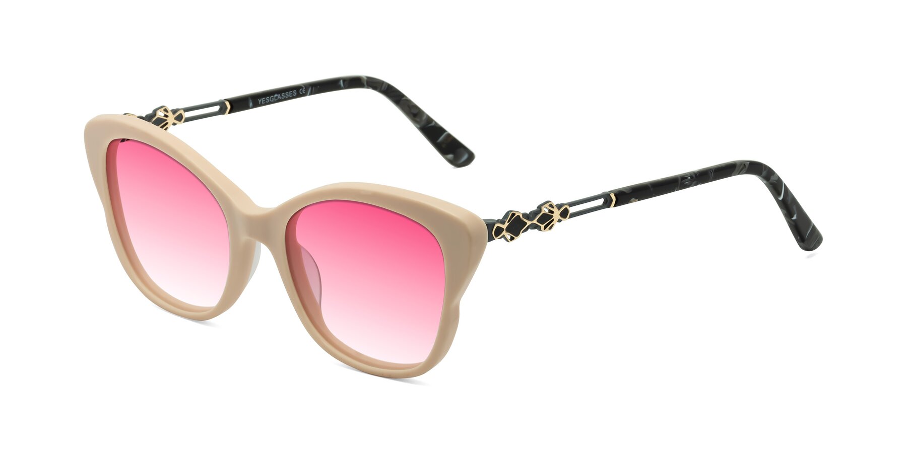 Angle of Azalea in Ivory pink with Pink Gradient Lenses