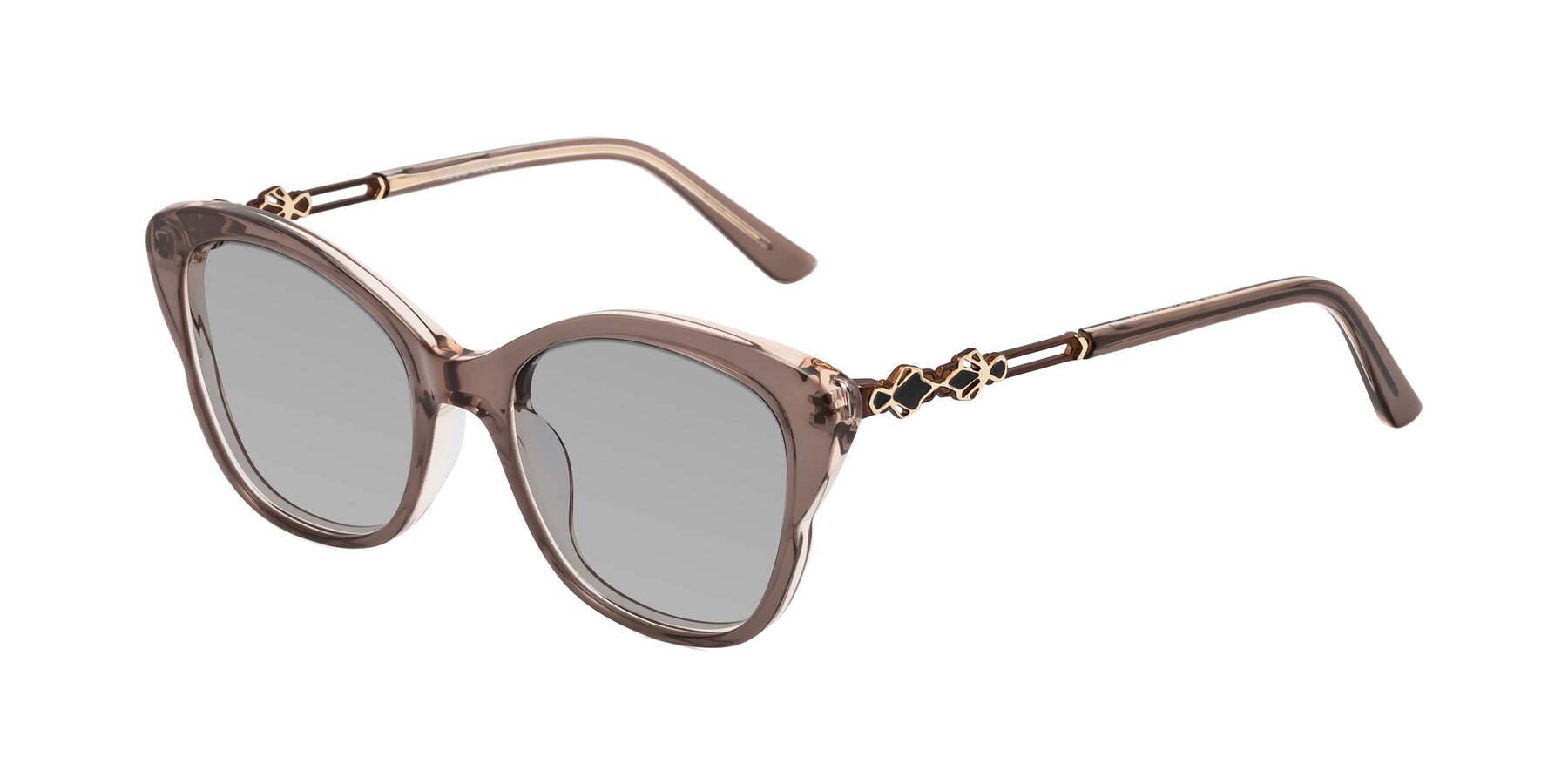 Angle of Azalea in Rose Taupe with Light Gray Tinted Lenses