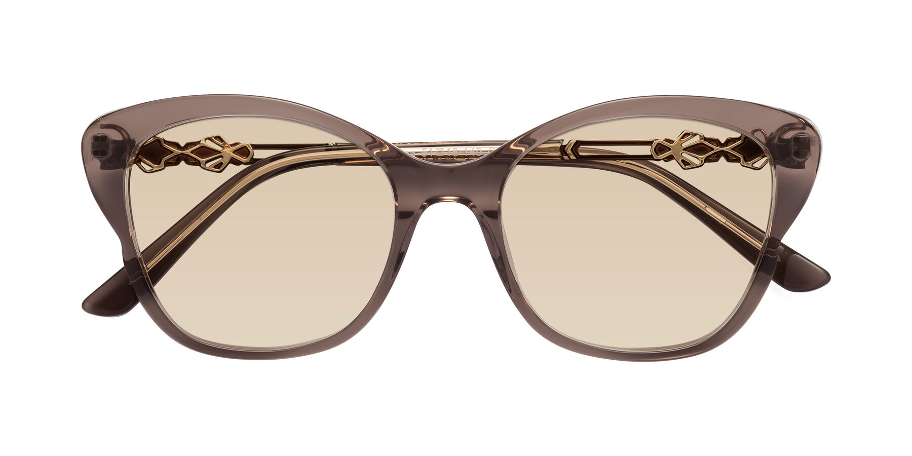 Folded Front of Azalea in Rose Taupe with Light Brown Tinted Lenses