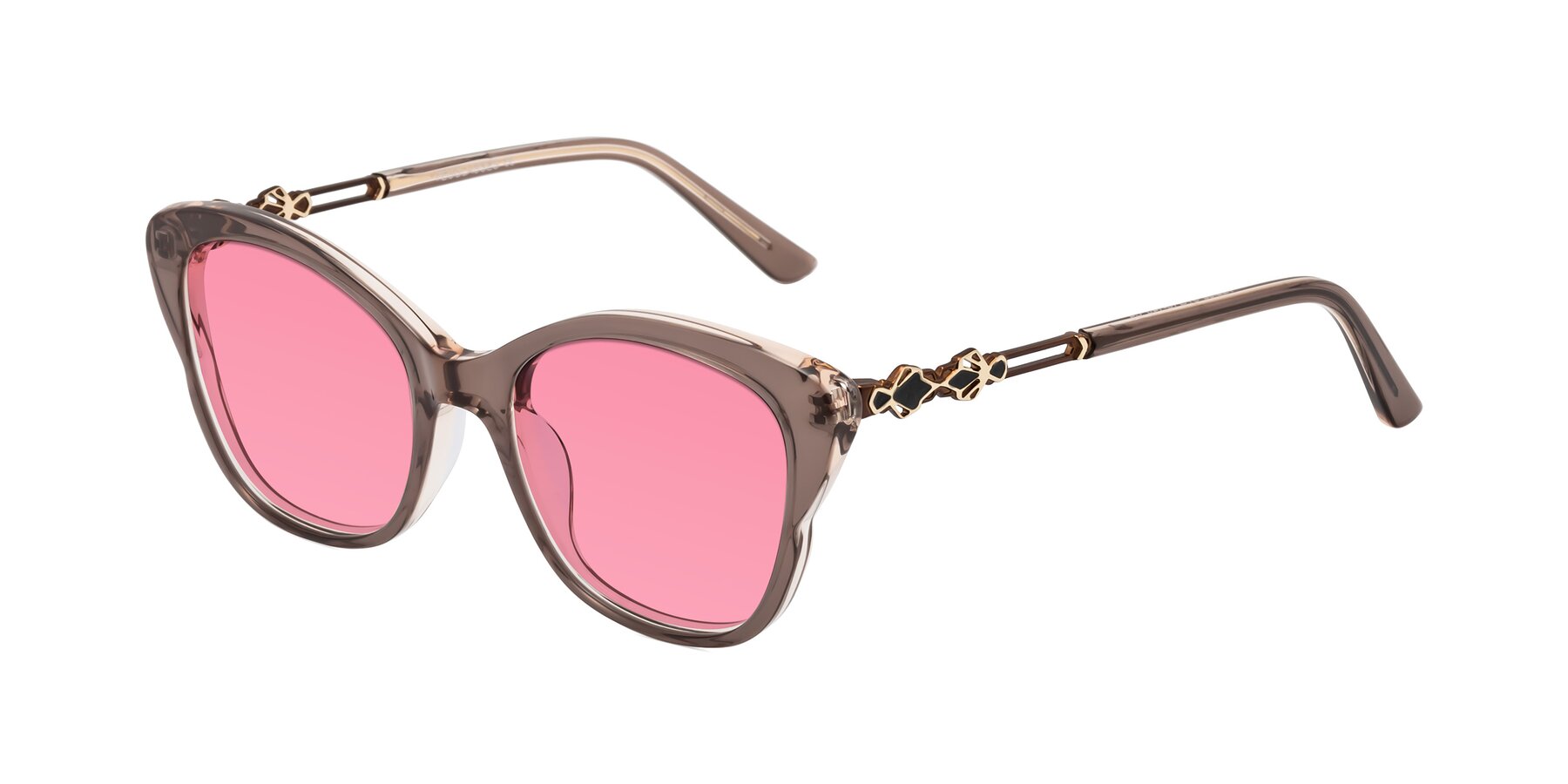 Angle of Azalea in Rose Taupe with Pink Tinted Lenses