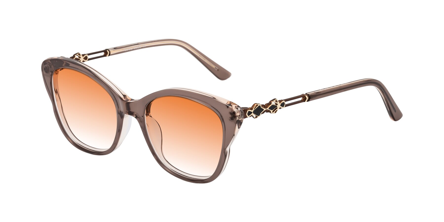 Angle of Azalea in Rose Taupe with Orange Gradient Lenses