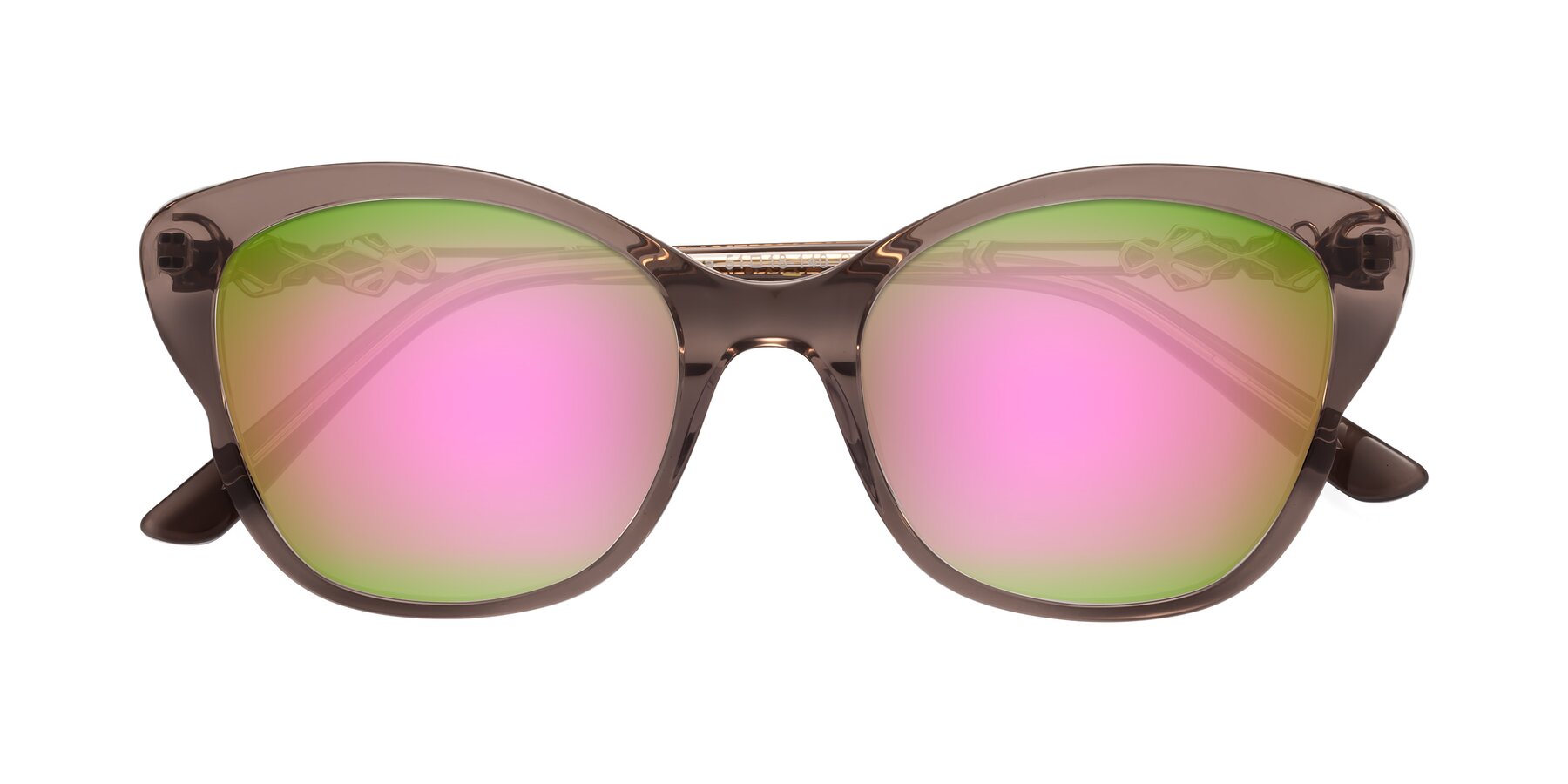 Folded Front of Azalea in Rose Taupe with Pink Mirrored Lenses