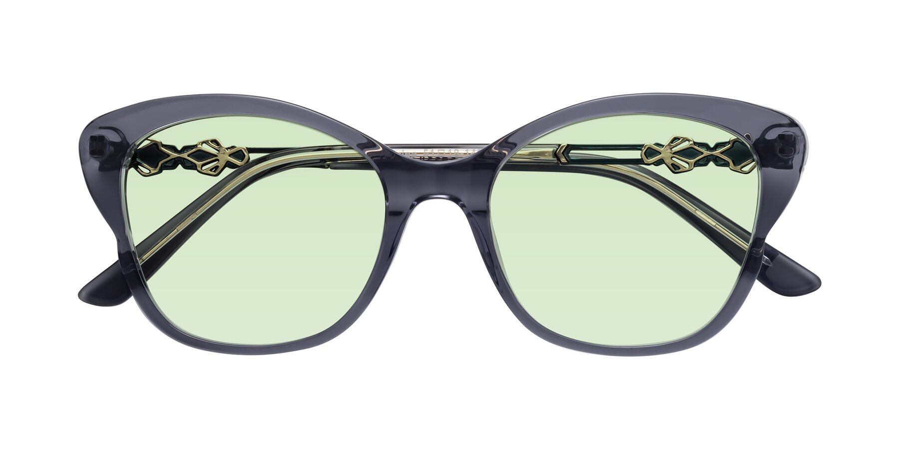 Folded Front of Azalea in Blue Gray with Light Green Tinted Lenses