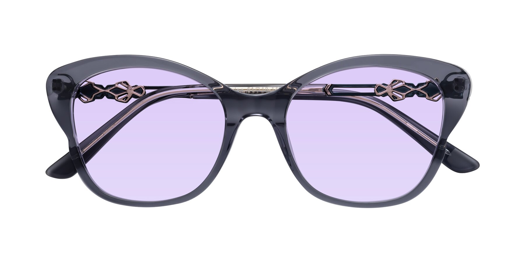 Folded Front of Azalea in Blue Gray with Light Purple Tinted Lenses