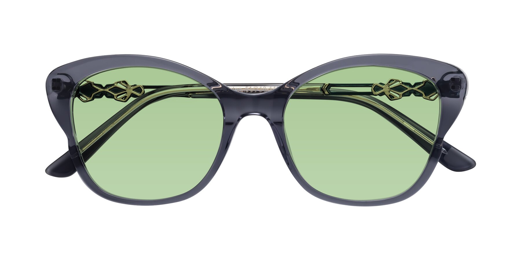 Folded Front of Azalea in Blue Gray with Medium Green Tinted Lenses