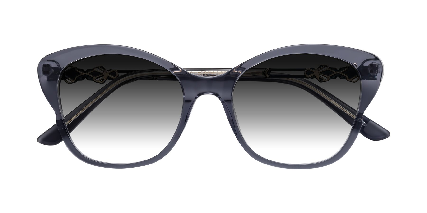 Folded Front of Azalea in Blue Gray with Gray Gradient Lenses