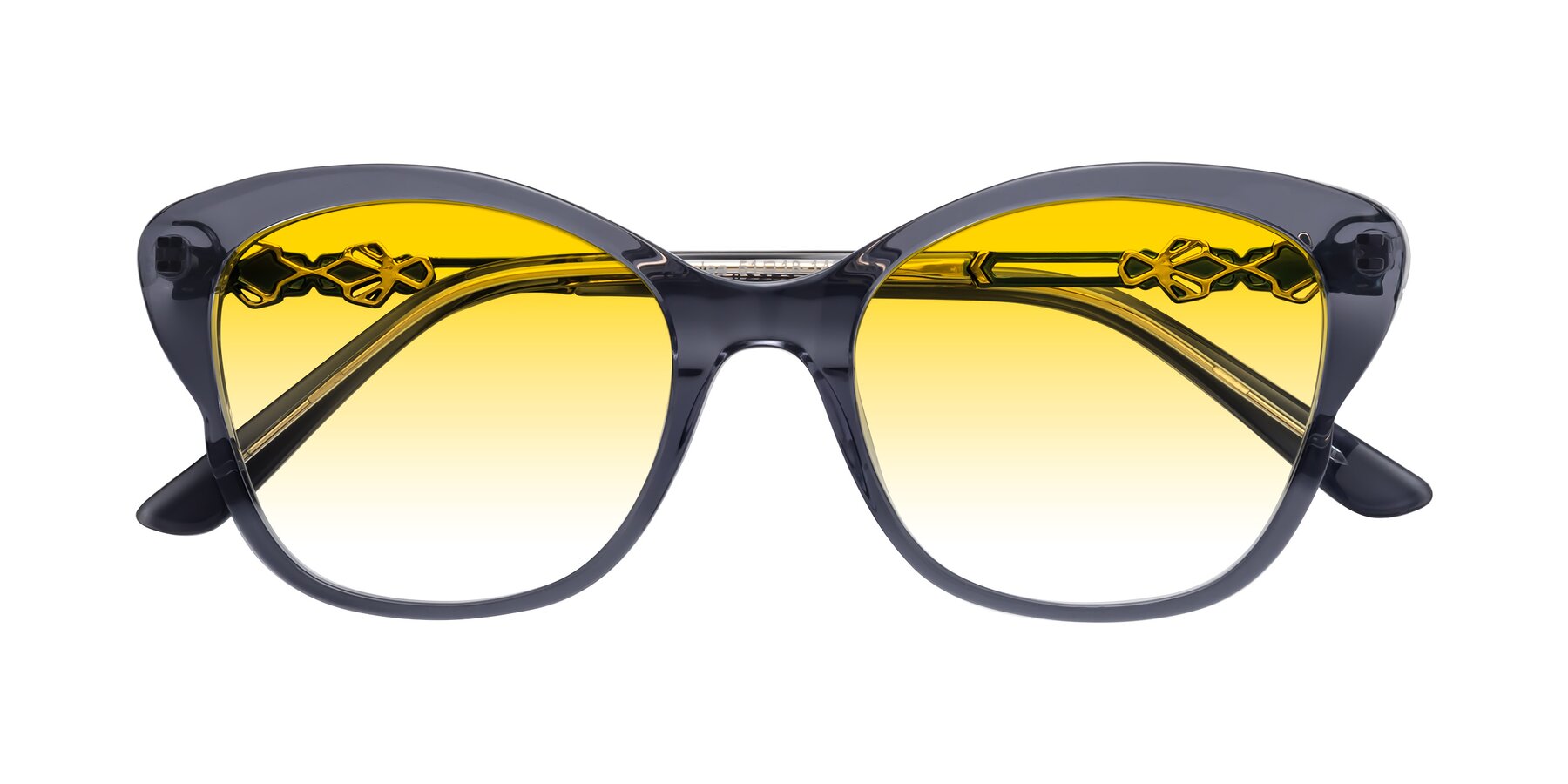 Folded Front of Azalea in Blue Gray with Yellow Gradient Lenses