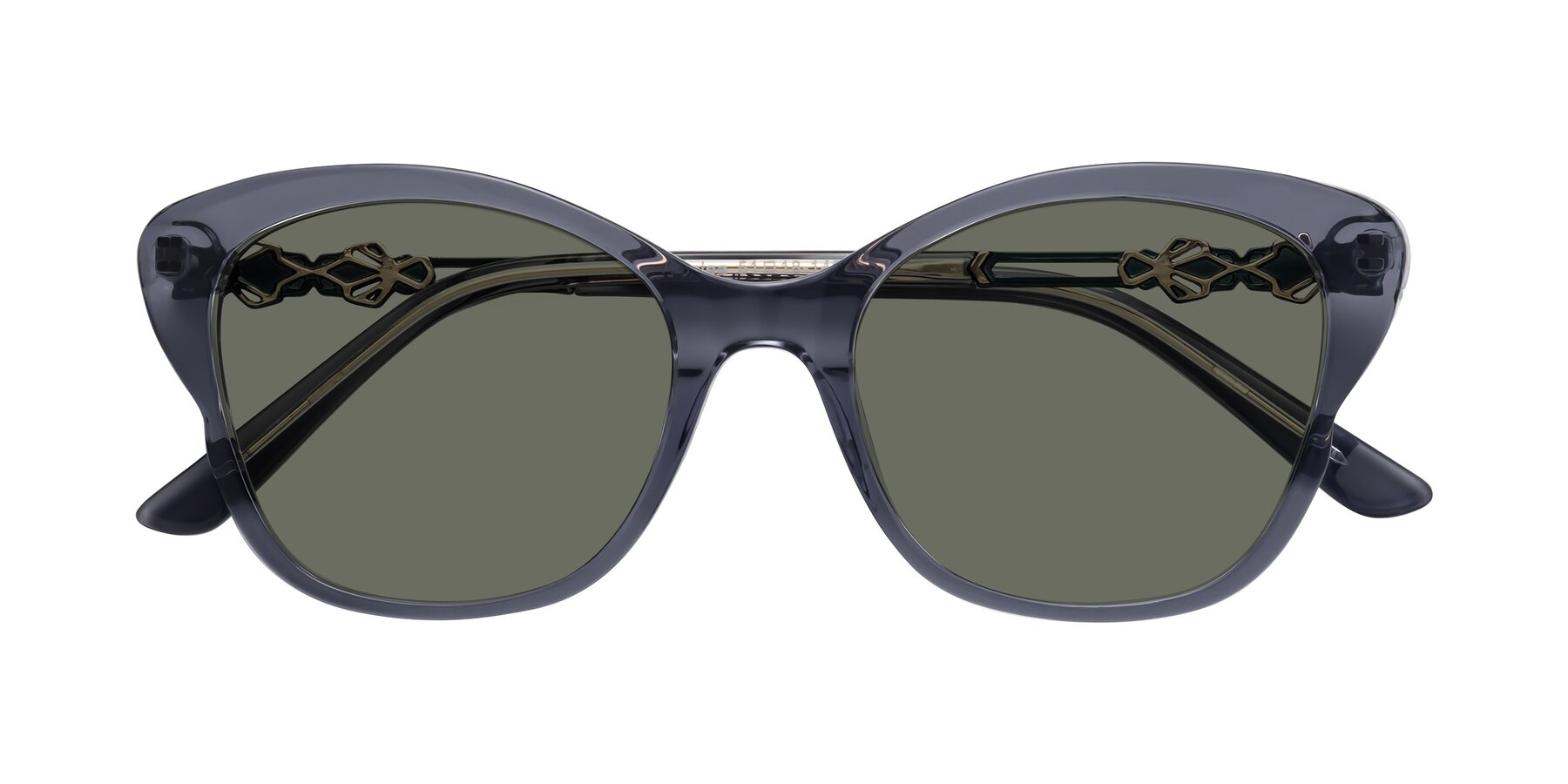 Folded Front of Azalea in Blue Gray with Gray Polarized Lenses