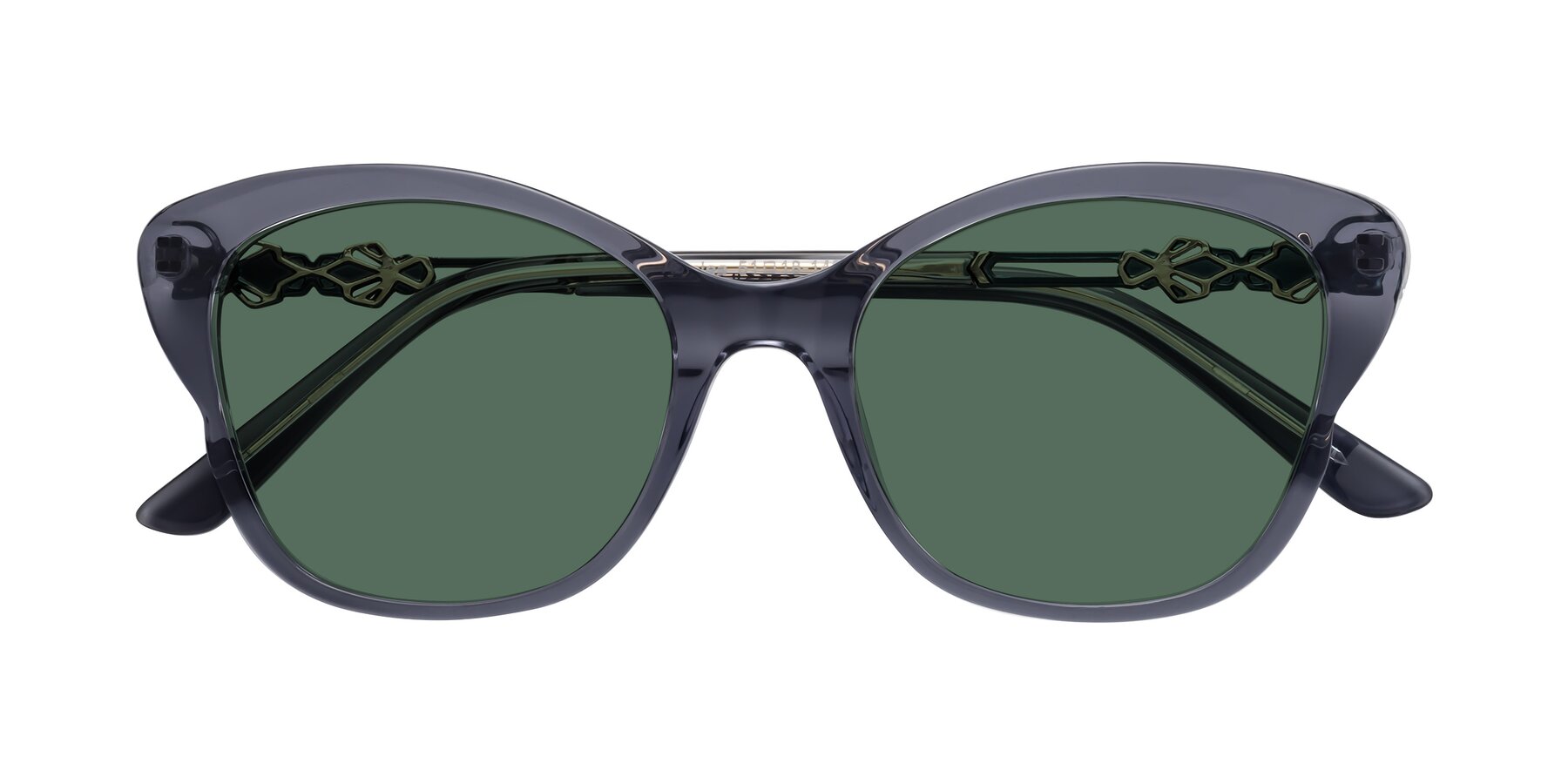 Folded Front of Azalea in Blue Gray with Green Polarized Lenses