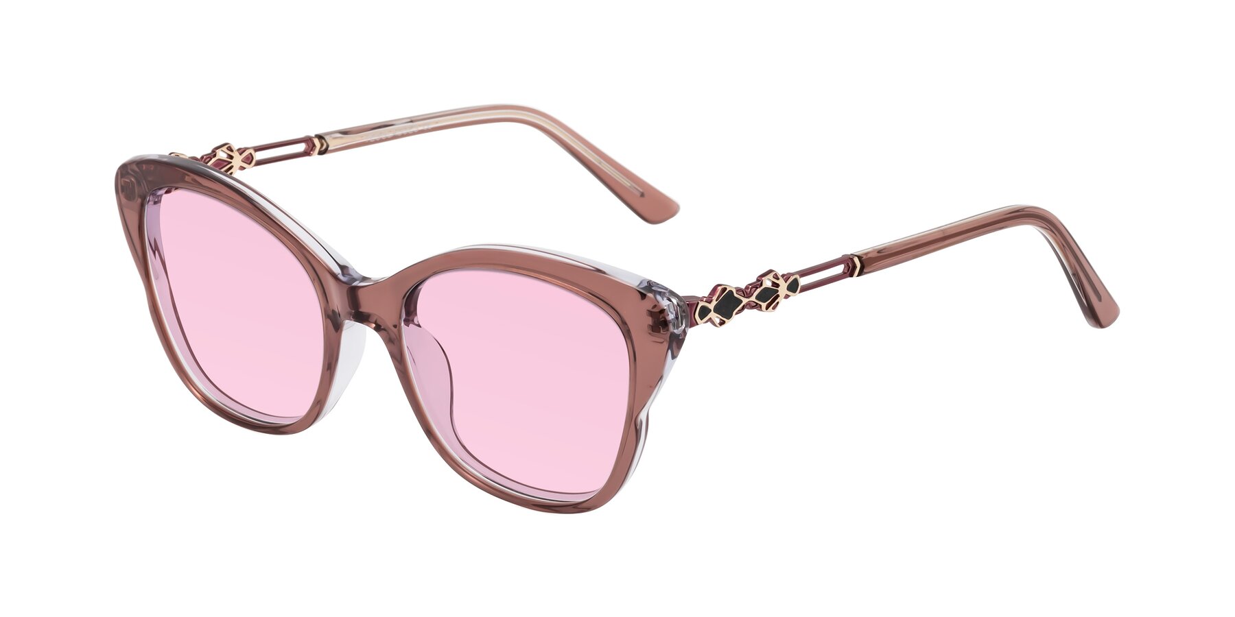 Angle of Azalea in Mauve Taupe with Light Pink Tinted Lenses