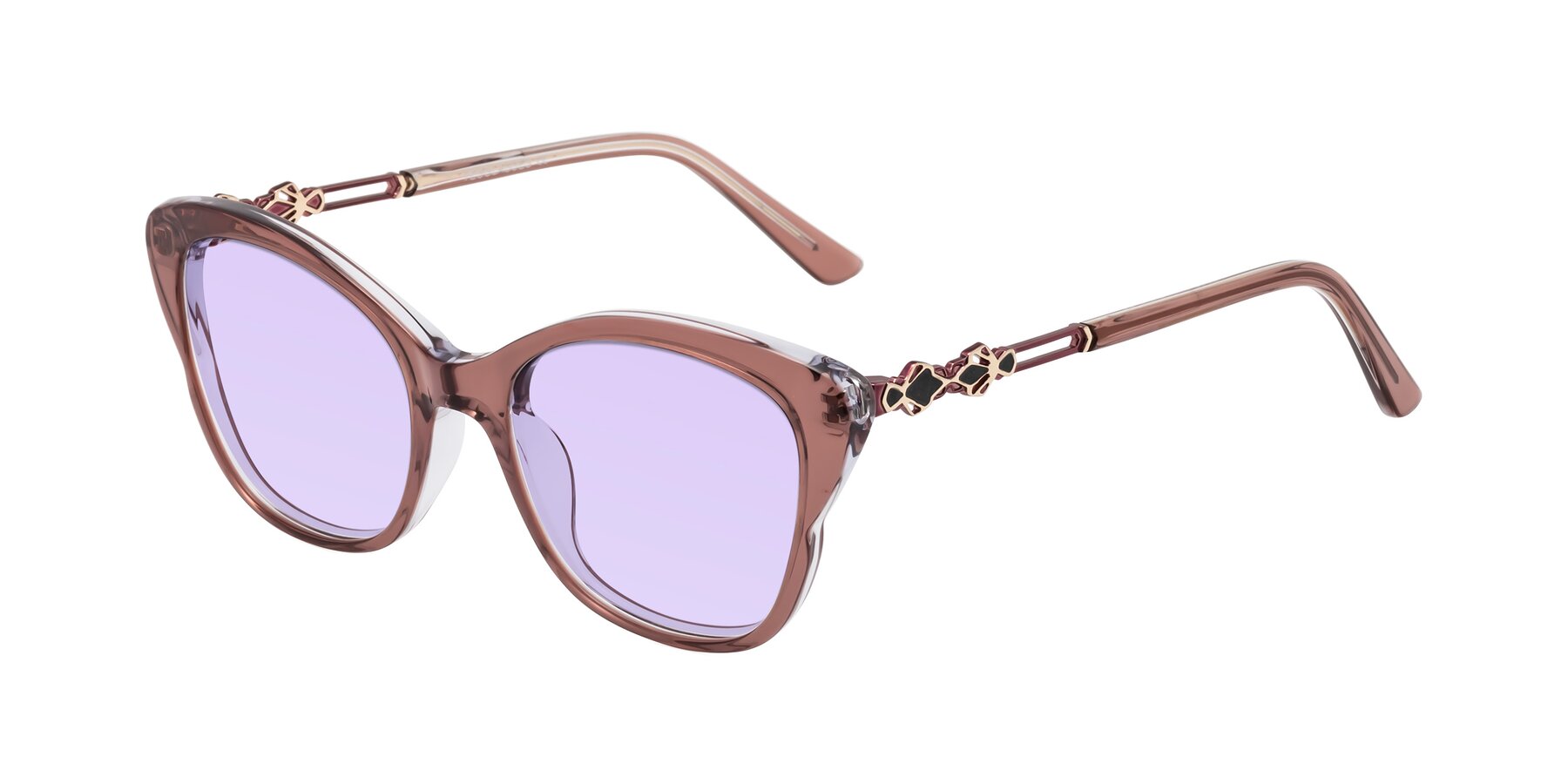 Angle of Azalea in Mauve Taupe with Light Purple Tinted Lenses