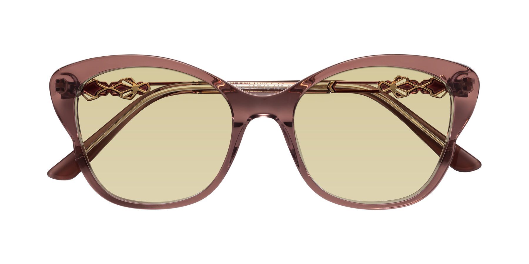 Folded Front of Azalea in Mauve Taupe with Light Champagne Tinted Lenses