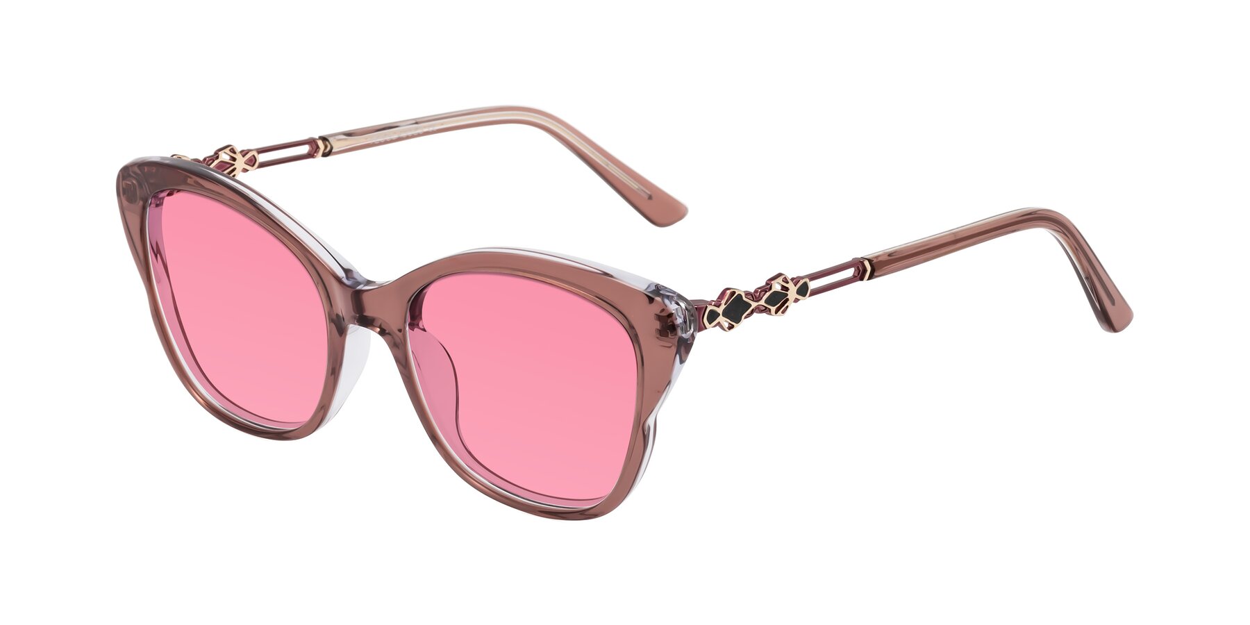 Angle of Azalea in Mauve Taupe with Pink Tinted Lenses