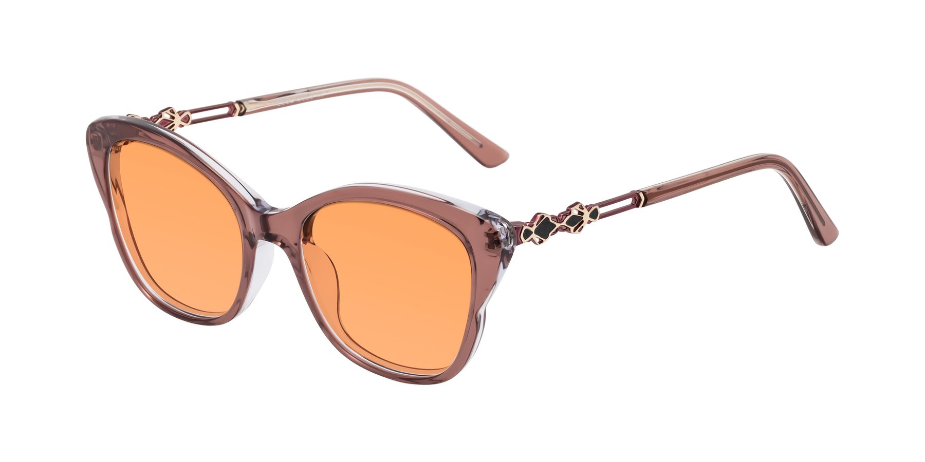 Angle of Azalea in Mauve Taupe with Medium Orange Tinted Lenses