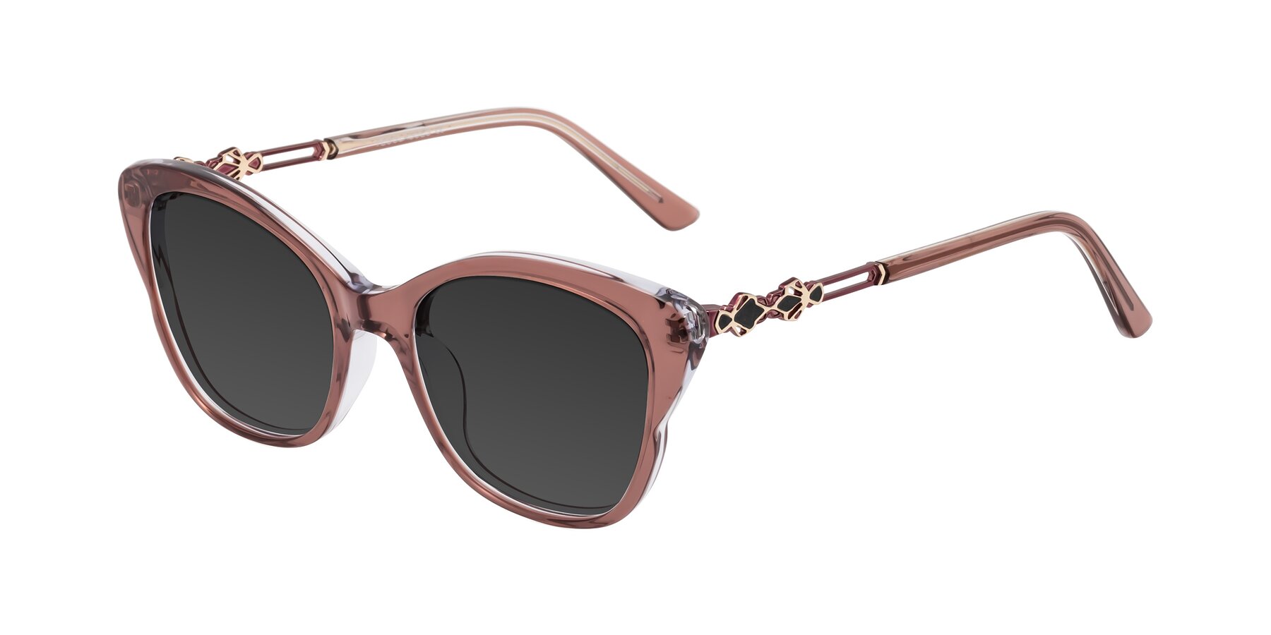 Angle of Azalea in Mauve Taupe with Gray Tinted Lenses