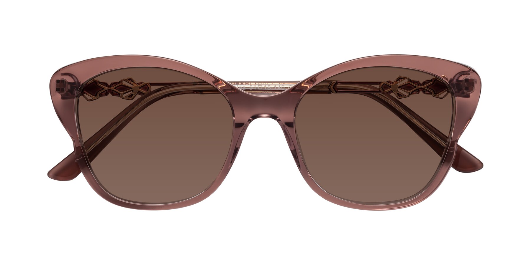 Folded Front of Azalea in Mauve Taupe with Brown Tinted Lenses