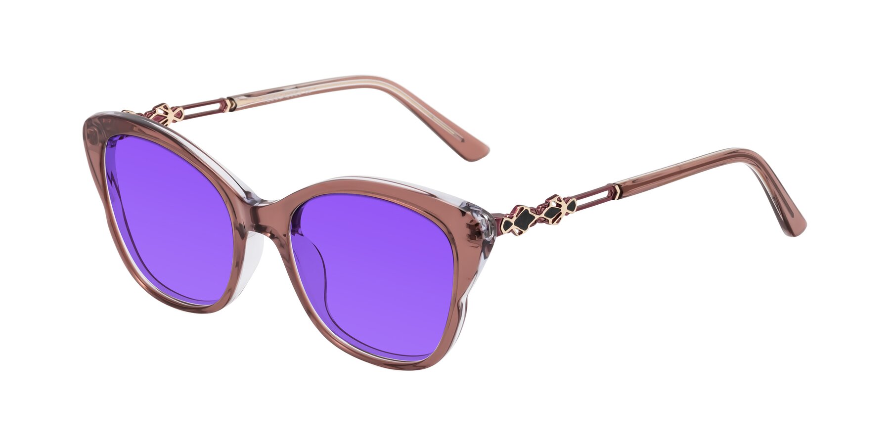 Angle of Azalea in Mauve Taupe with Purple Tinted Lenses