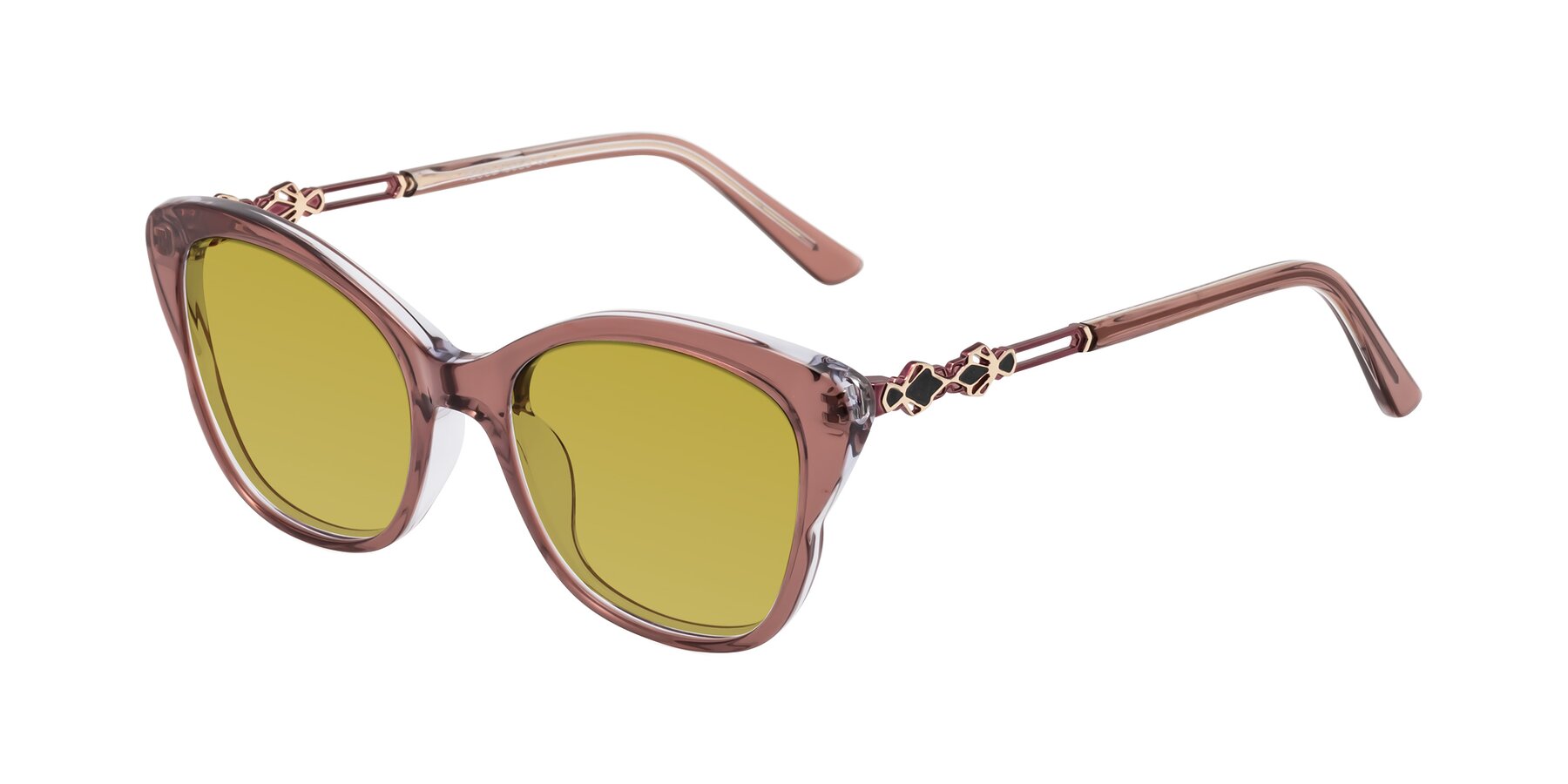 Angle of Azalea in Mauve Taupe with Champagne Tinted Lenses