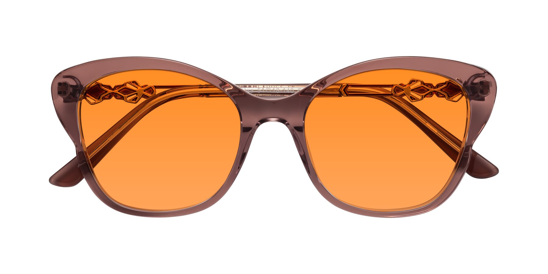 Folded Front of Azalea in Mauve Taupe with Orange Tinted Lenses