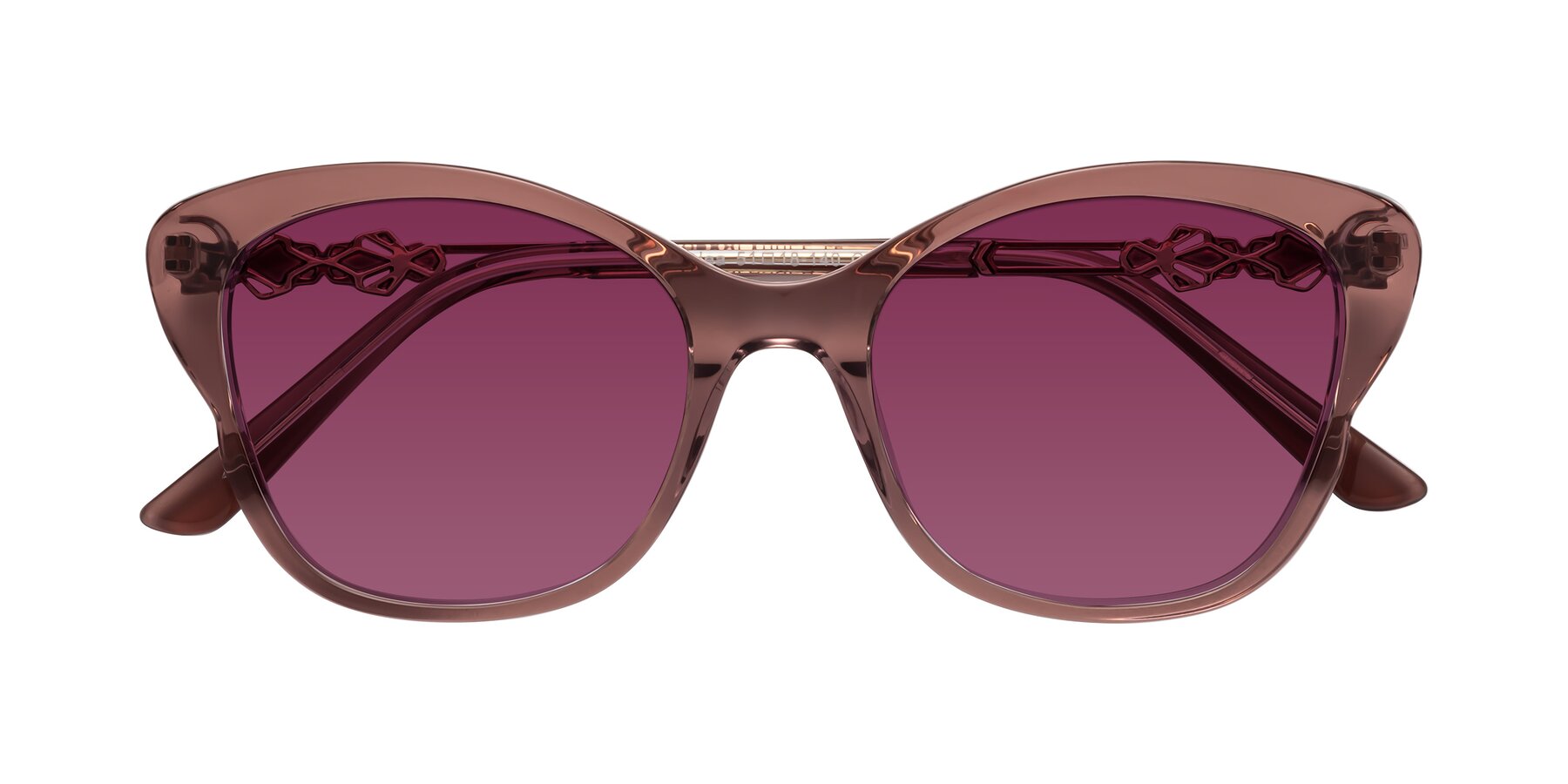 Folded Front of Azalea in Mauve Taupe with Wine Tinted Lenses