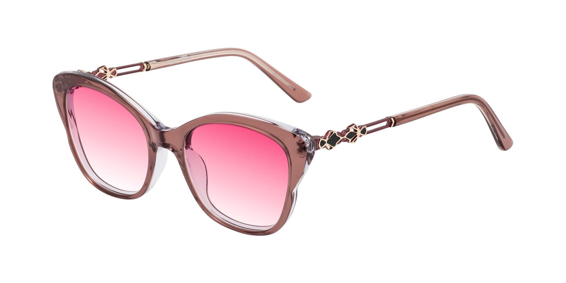 Angle of Azalea in Mauve Taupe with Pink Gradient Lenses