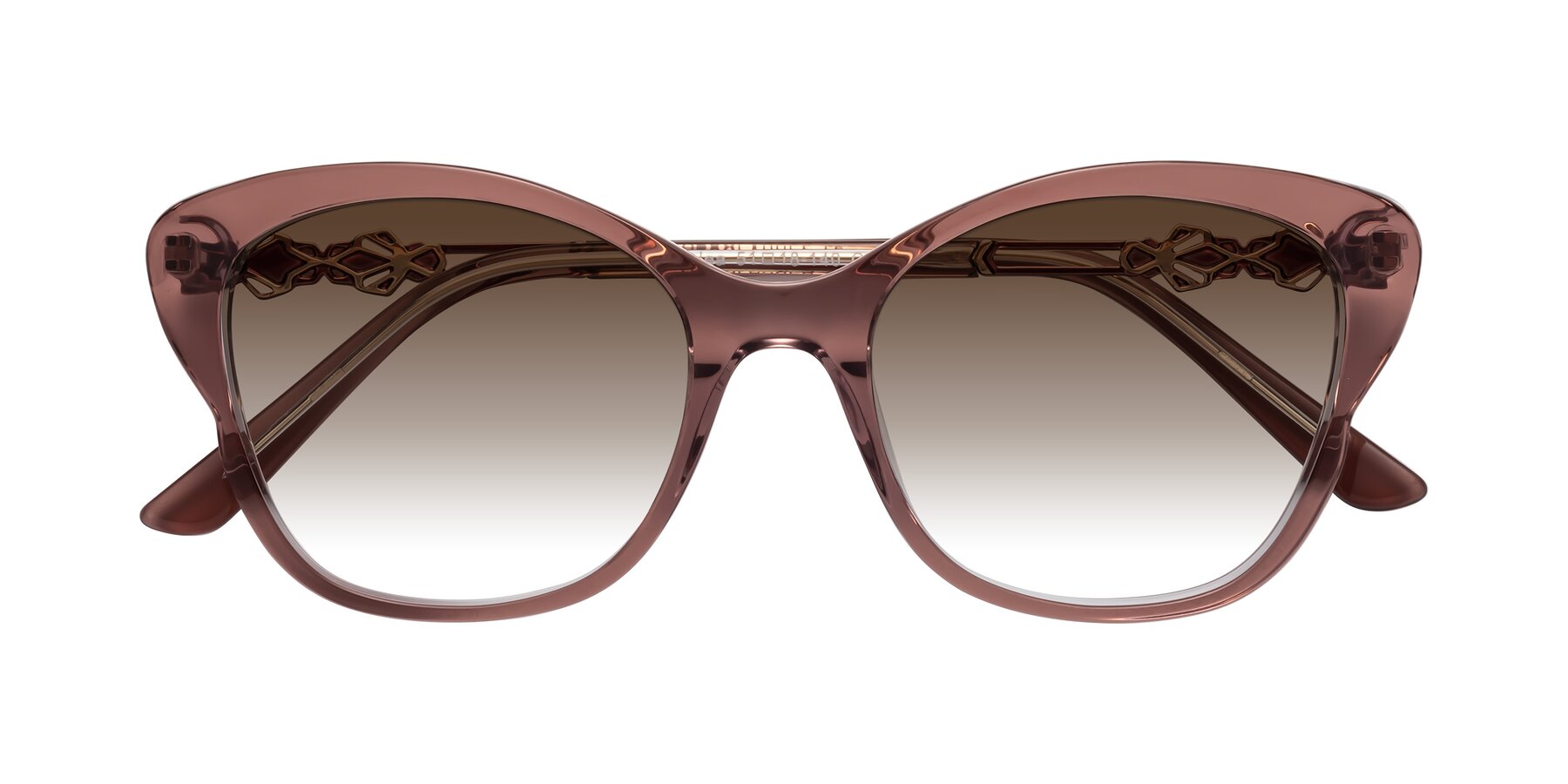 Folded Front of Azalea in Mauve Taupe with Brown Gradient Lenses