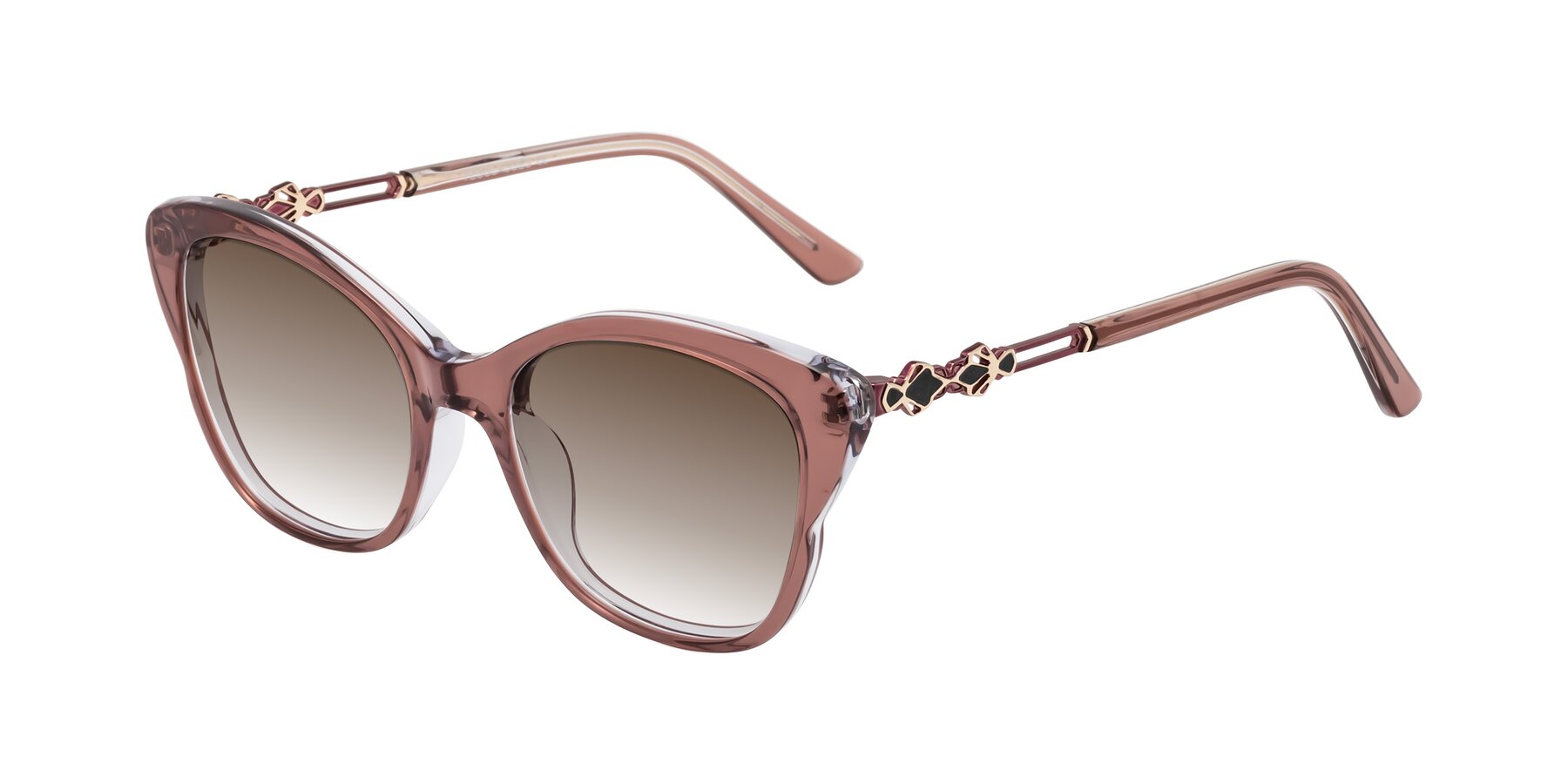 Angle of Azalea in Mauve Taupe with Brown Gradient Lenses