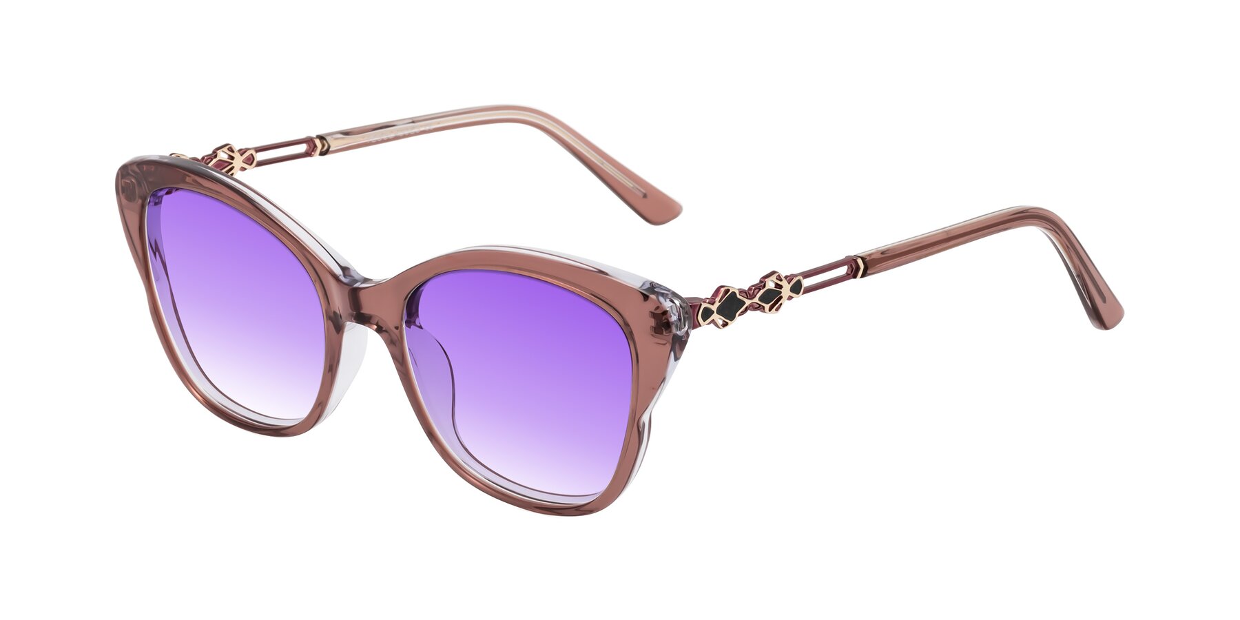 Angle of Azalea in Mauve Taupe with Purple Gradient Lenses