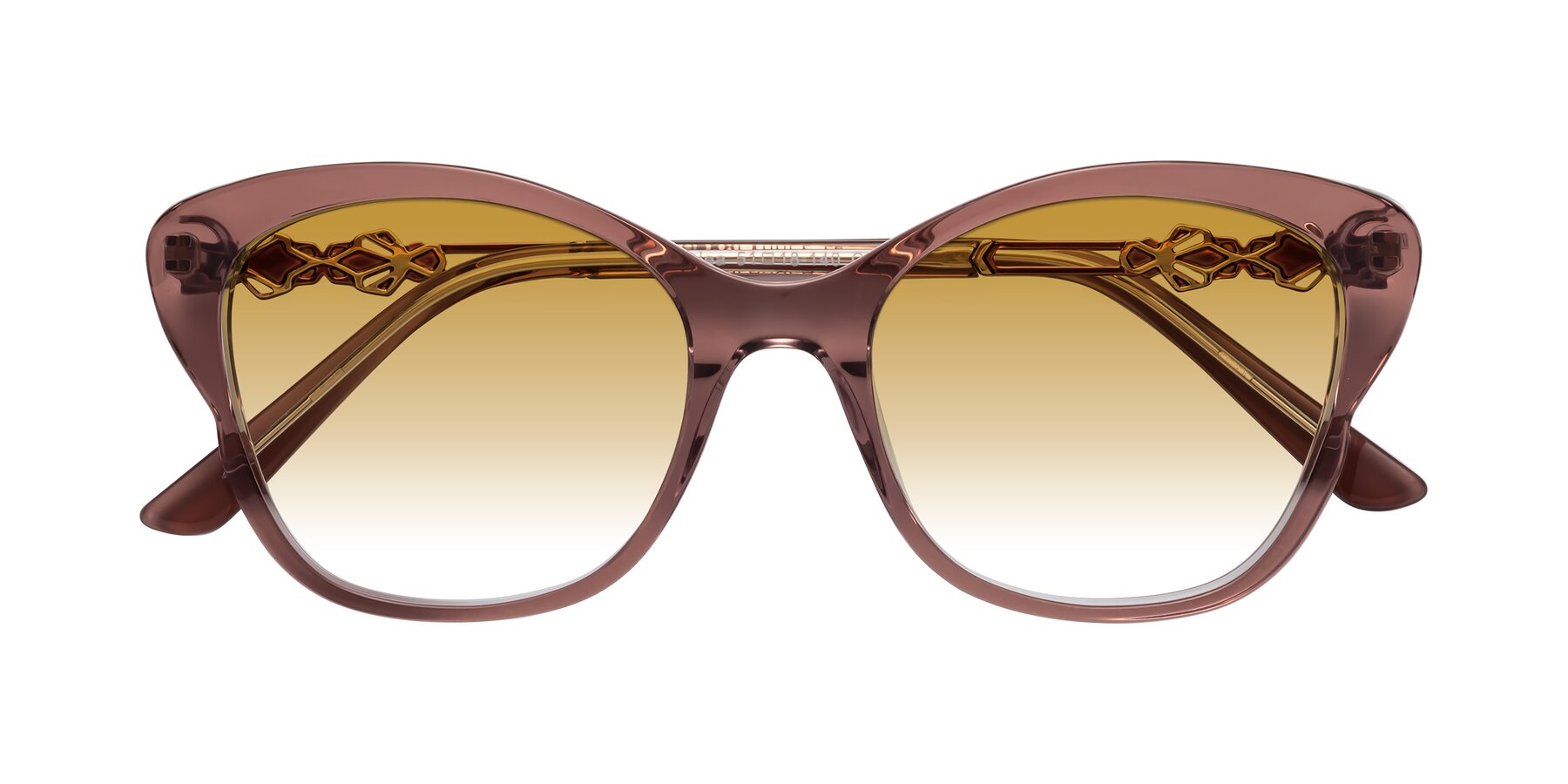 Folded Front of Azalea in Mauve Taupe with Champagne Gradient Lenses