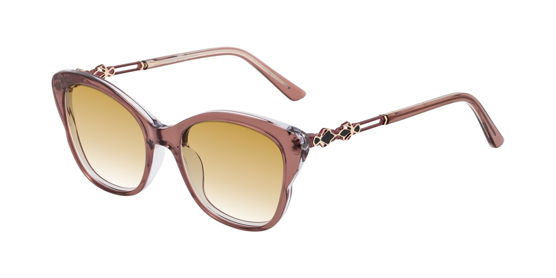 Angle of Azalea in Mauve Taupe with Champagne Gradient Lenses