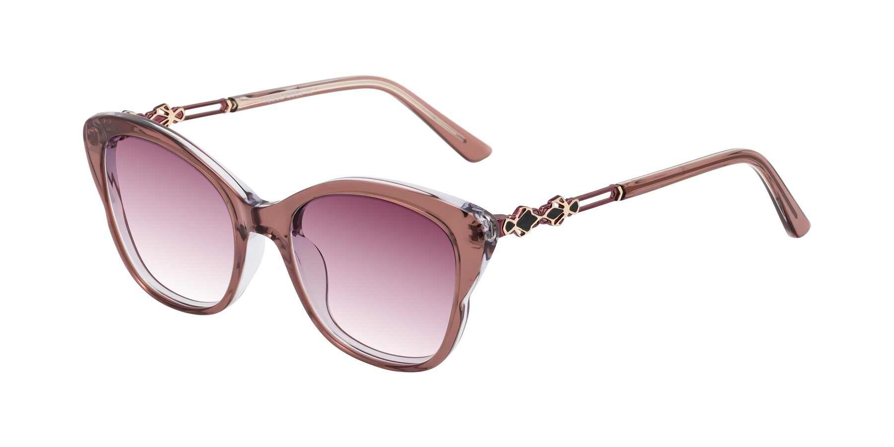 Angle of Azalea in Mauve Taupe with Wine Gradient Lenses