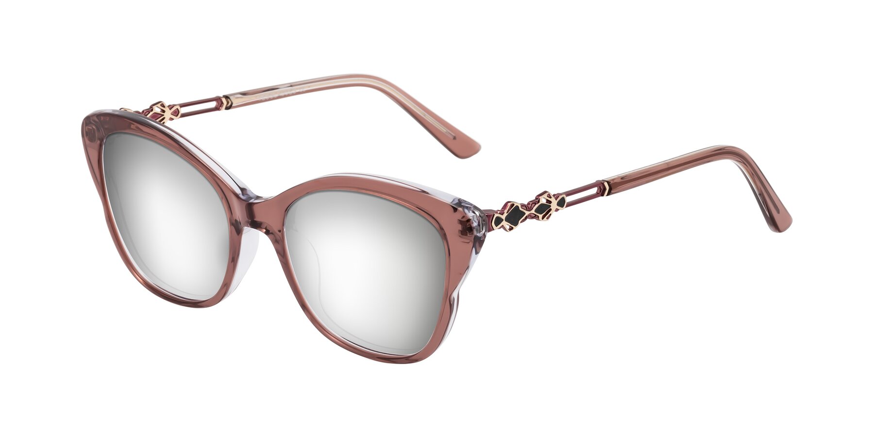 Angle of Azalea in Mauve Taupe with Silver Mirrored Lenses