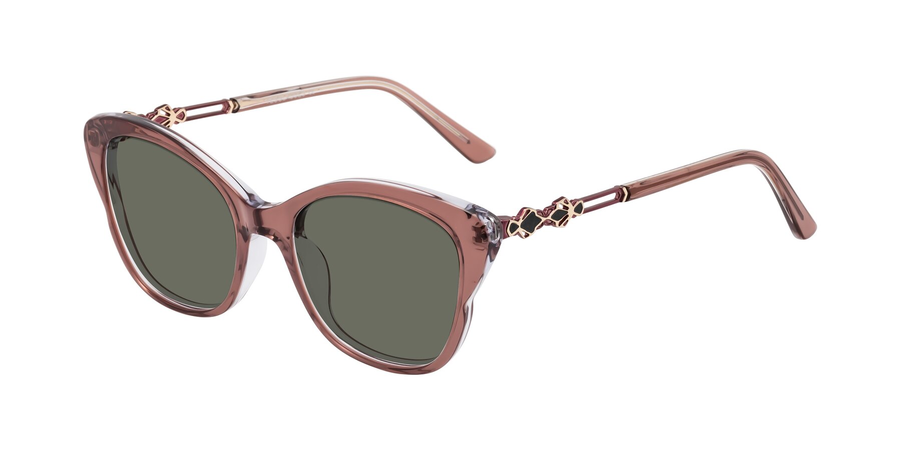 Angle of Azalea in Mauve Taupe with Gray Polarized Lenses