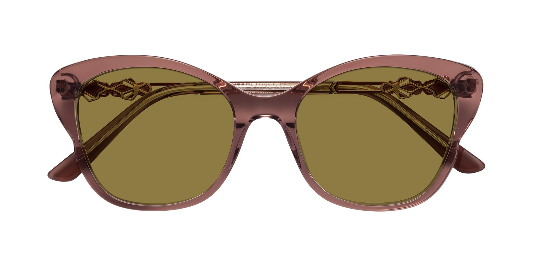 Folded Front of Azalea in Mauve Taupe with Brown Polarized Lenses