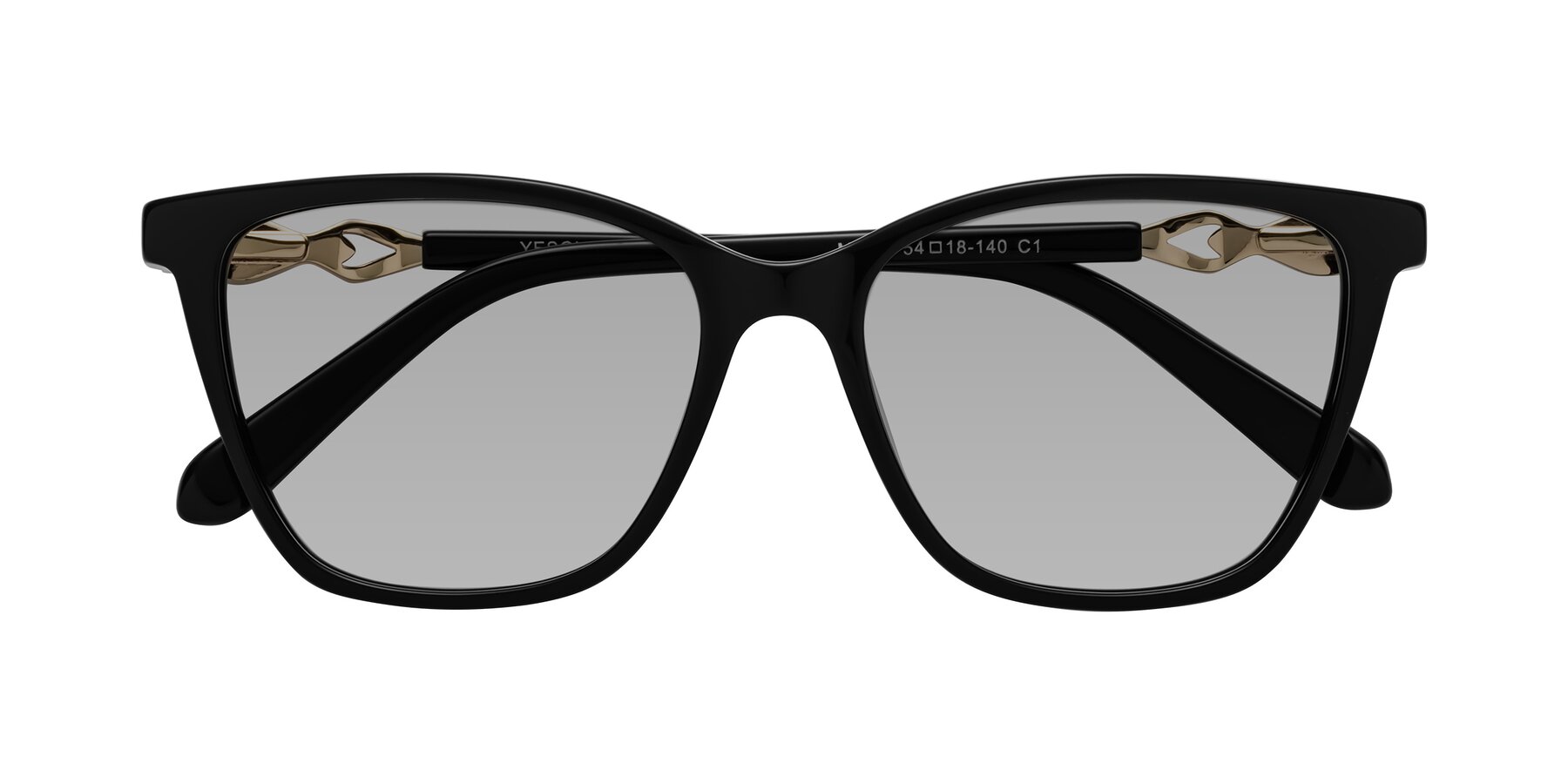 Folded Front of Mothe in Black with Light Gray Tinted Lenses