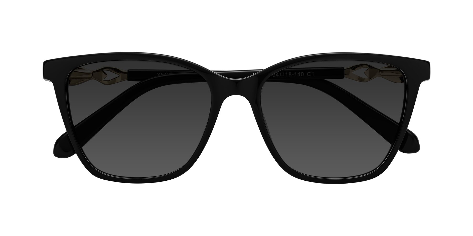 Folded Front of Mothe in Black with Gray Tinted Lenses