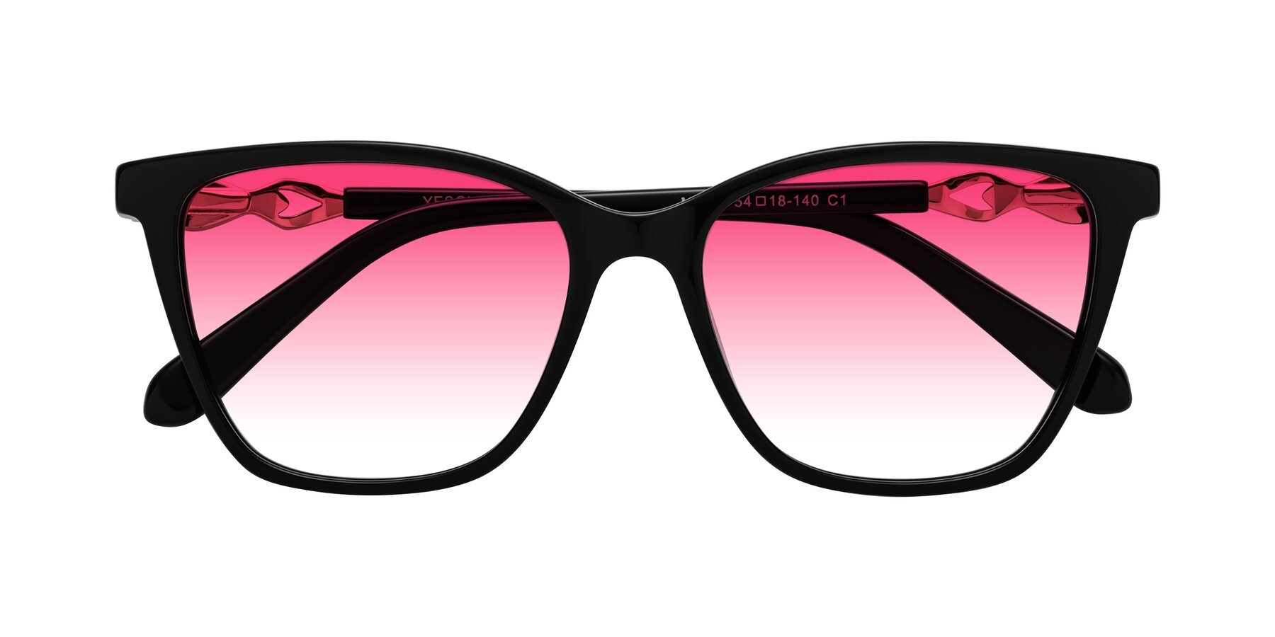 Folded Front of Mothe in Black with Pink Gradient Lenses