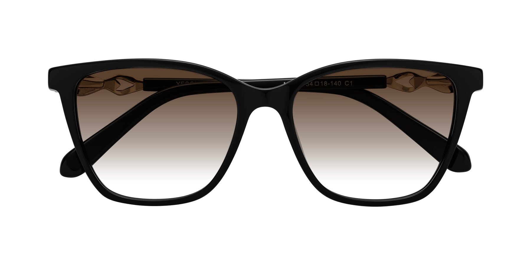 Folded Front of Mothe in Black with Brown Gradient Lenses