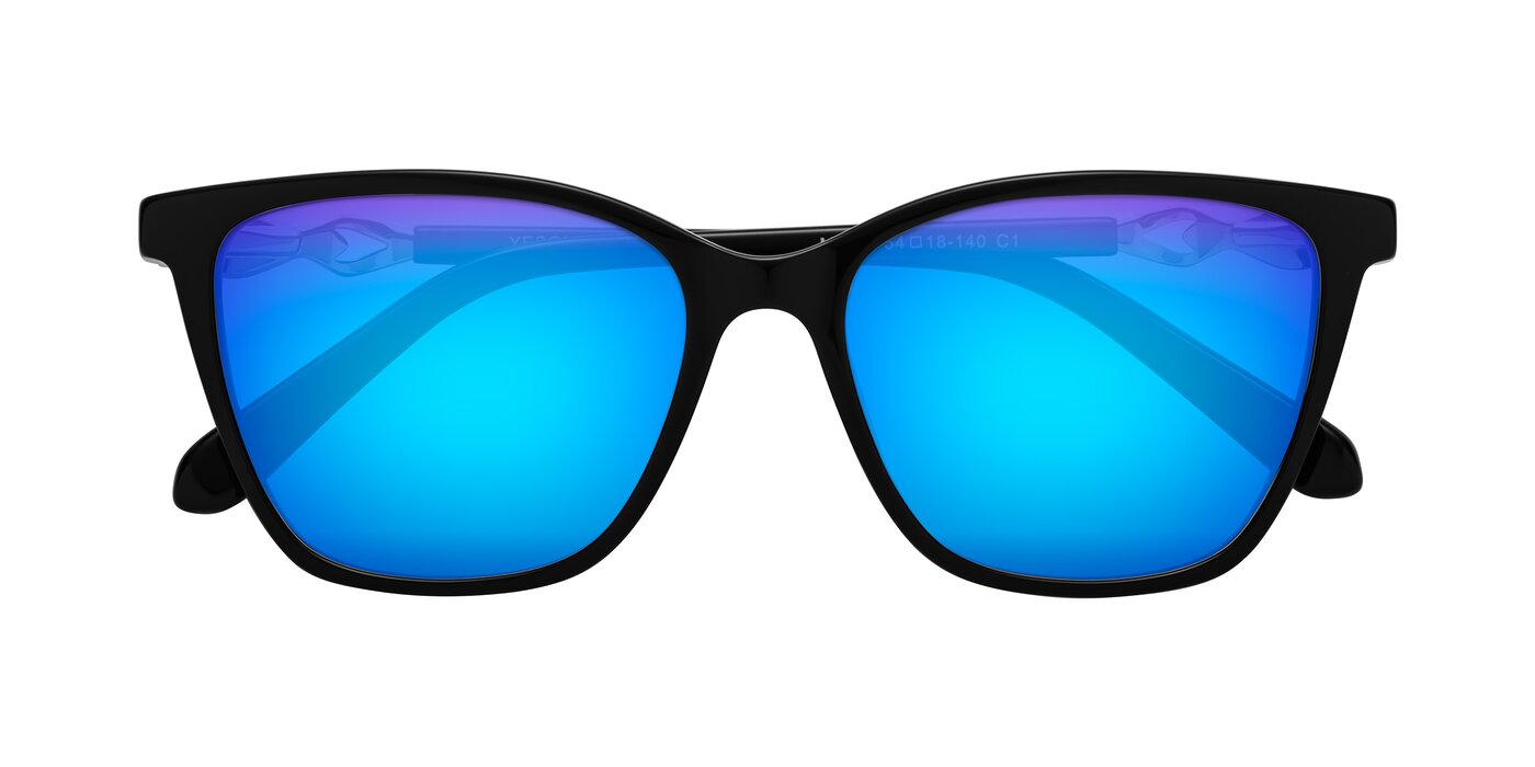 Mothe - Black Flash Mirrored Sunglasses