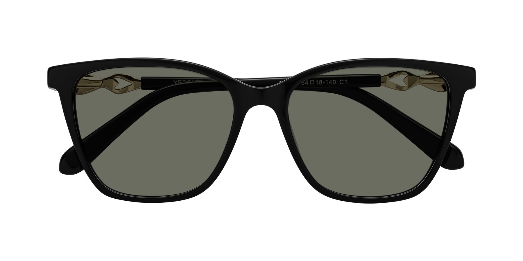 Folded Front of Mothe in Black with Gray Polarized Lenses