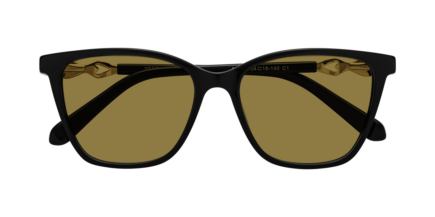 Folded Front of Mothe in Black with Brown Polarized Lenses