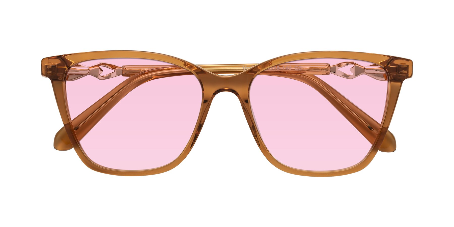 Folded Front of Mothe in Maple Syrup with Light Pink Tinted Lenses