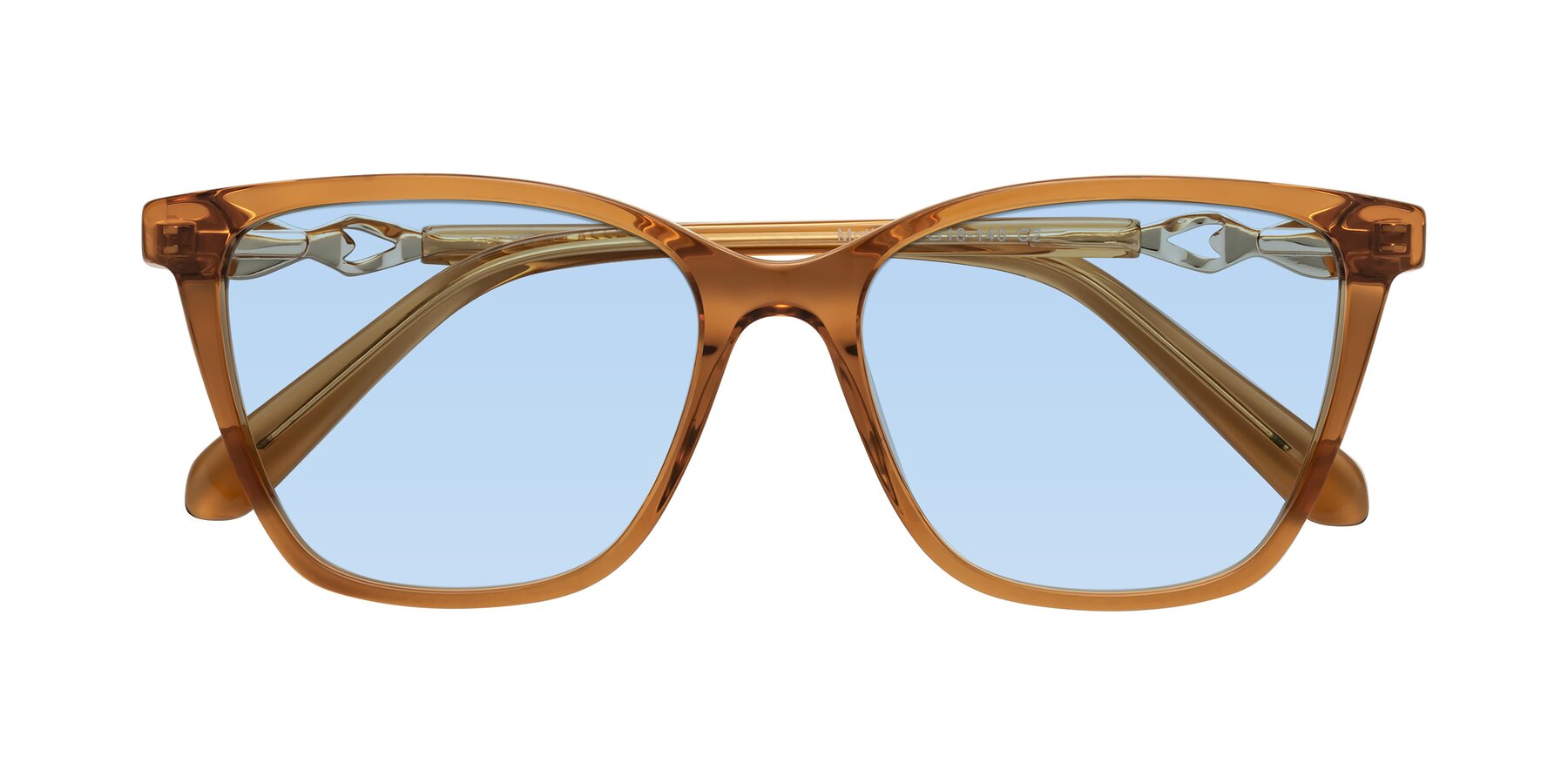 Folded Front of Mothe in Maple Syrup with Light Blue Tinted Lenses