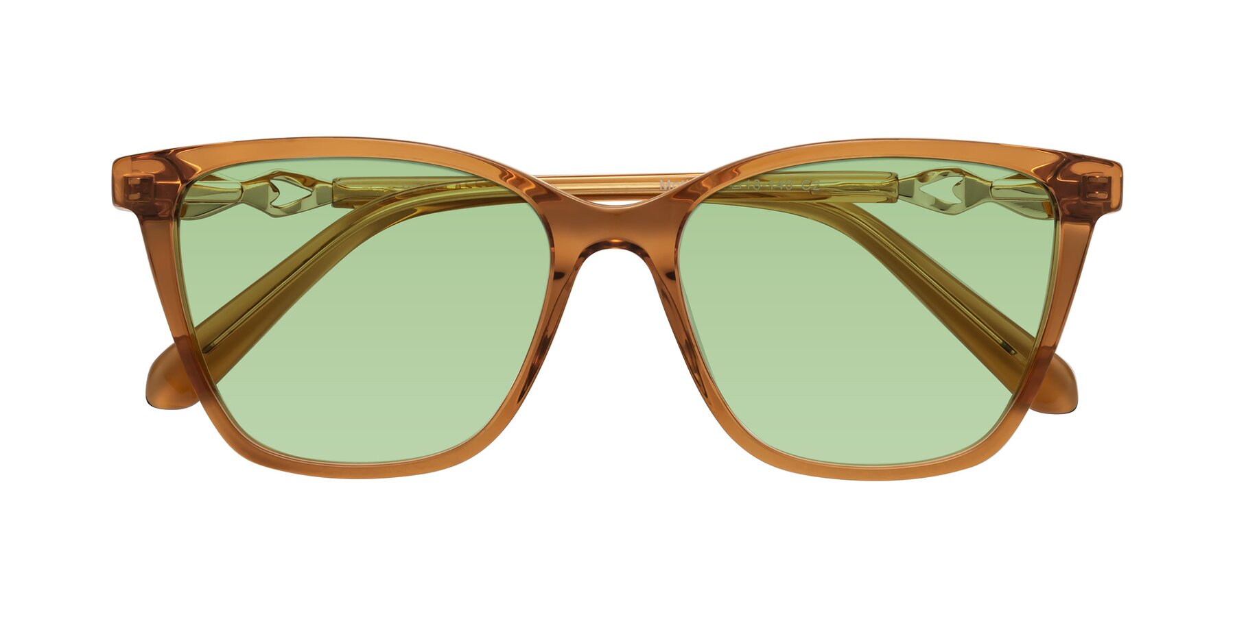 Folded Front of Mothe in Maple Syrup with Medium Green Tinted Lenses