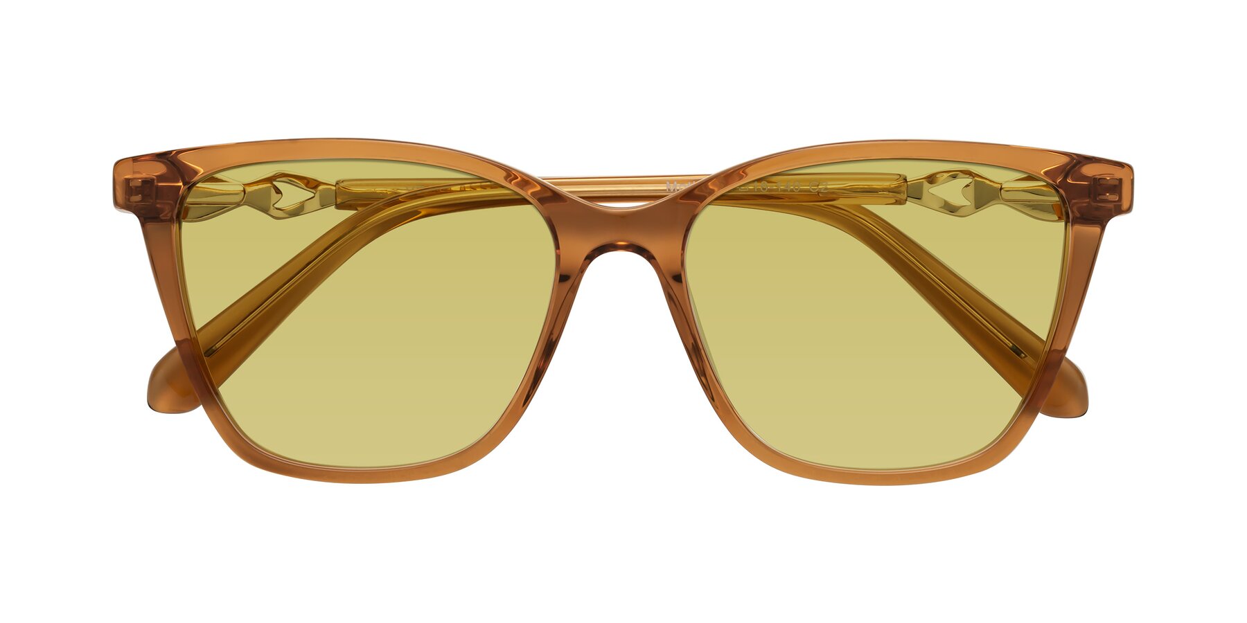 Folded Front of Mothe in Maple Syrup with Medium Champagne Tinted Lenses